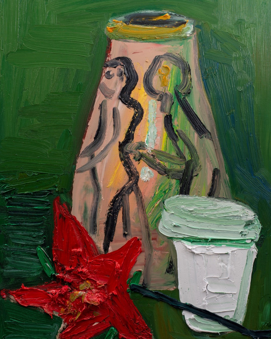 Georgina Gratrix. Irma’s Two Nudes Jub (167), 2022. Oil on Canvas. 40 x 30 cm