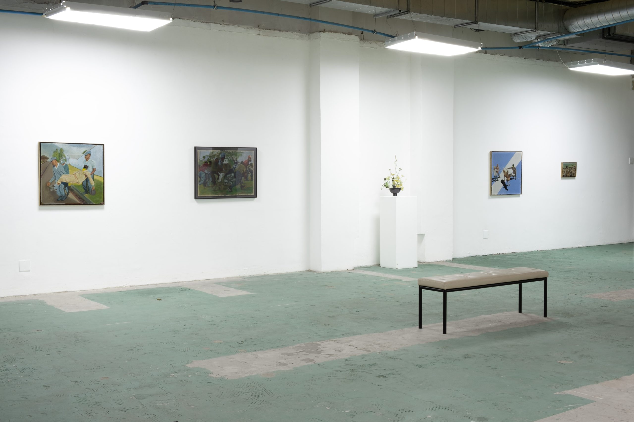 Installation view of Songezo Zantsi’s solo exhibition Iinkumbulo. (Image courtesy of Vela Projects)