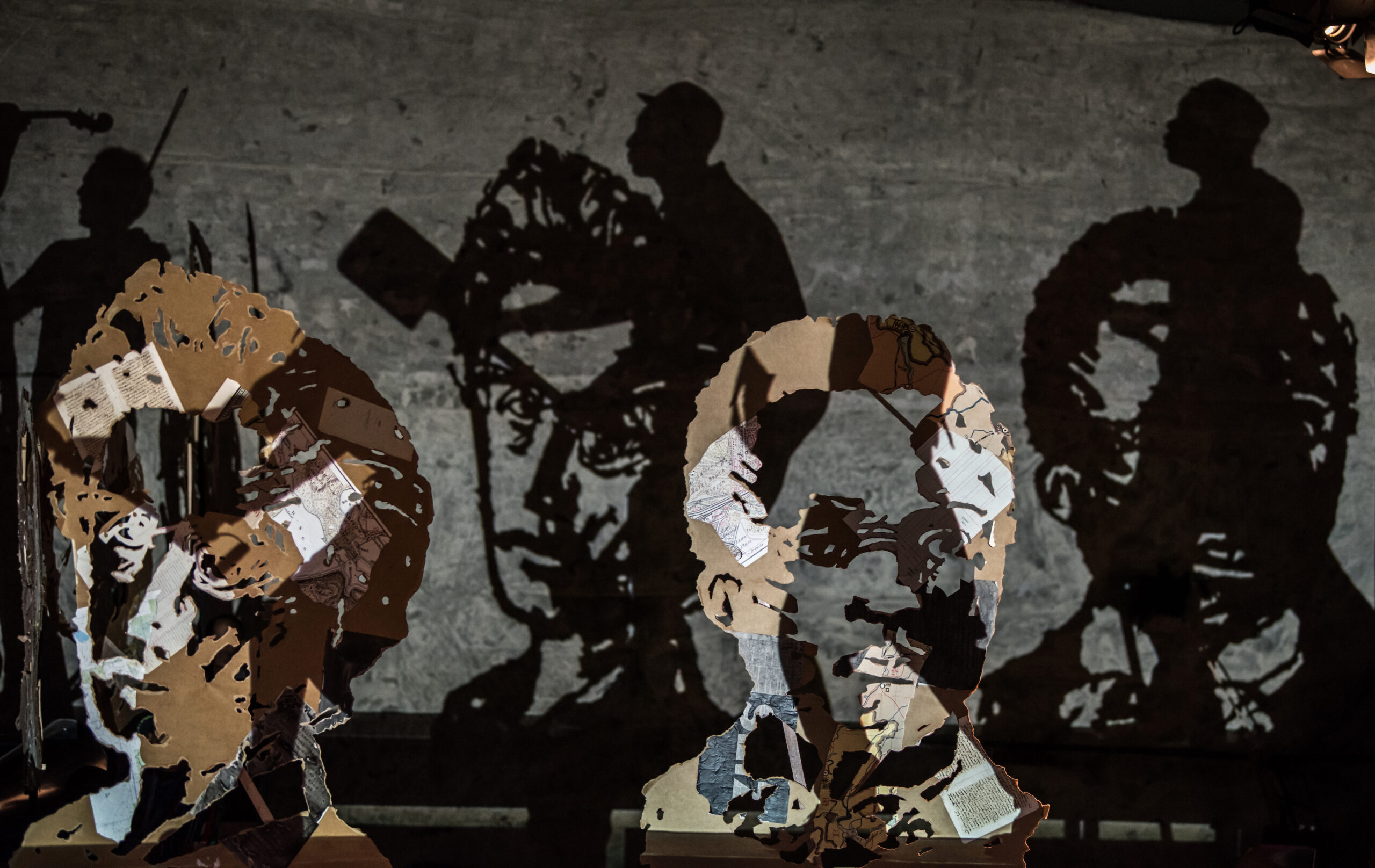 William Kentridge Studio. Projection meets installation and procession during The Head & the Load (Photo by Stephanie Berger/ Courtesy of William Kentridge Studio)