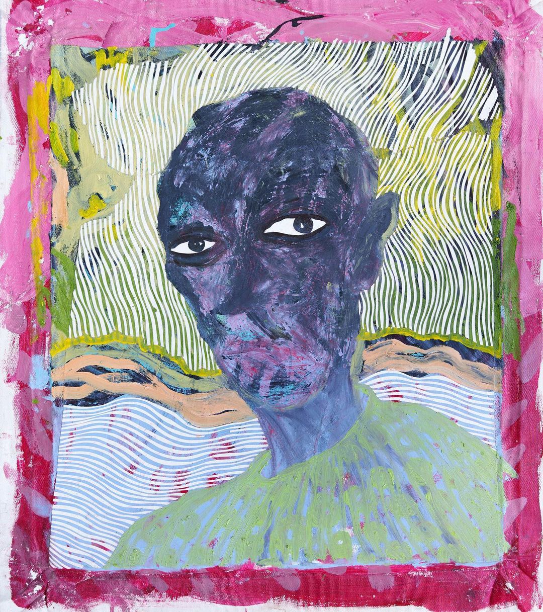 Option Dzikamai Nyahunzvi, Youth, 2023, Acrylic, oils and paper, 46x38cm (Courtesy of Wunika Mukan Gallery)