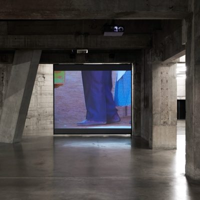 Installation view of Moshekwa Langa’s Where Do I Begin as a part of A Clearing in The Forest at The Tanks below Tate Modern. (Courtesy of Stevenson)