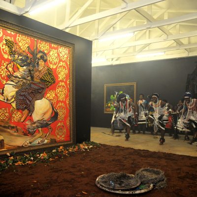 Ayanda Mabulu, 'Ubuhle Bekhiwane Ziimphethu', 2019, Kalashnikovv Gallery on 70 Juta Street (Courtesy of Kalashnikovv Gallery)
